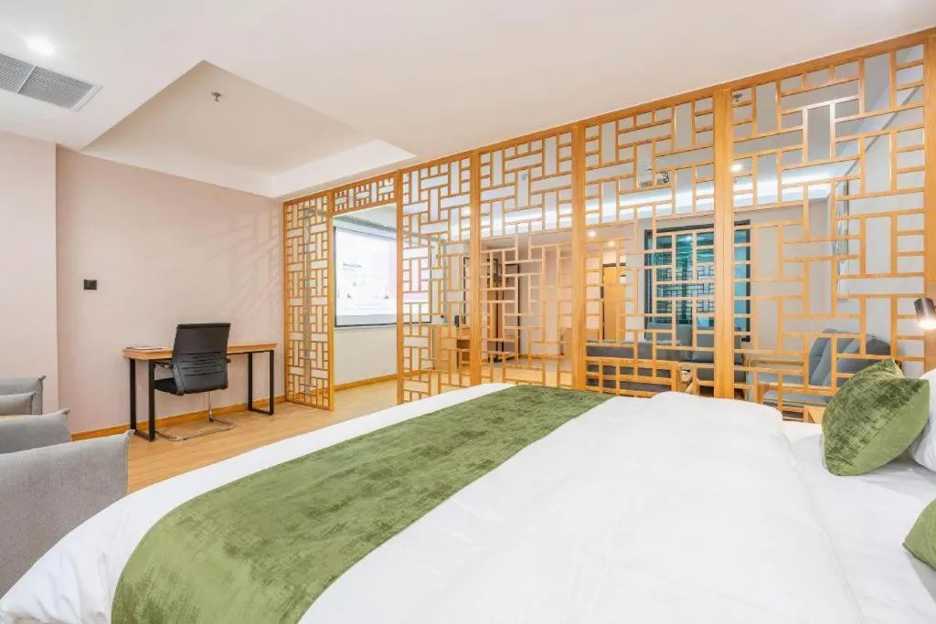 Bed in Green Tree Inn Express Weifang Zhucheng Longyuan Shangcheng