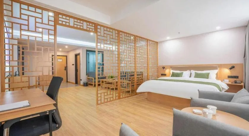 Bed in Green Tree Inn Express Weifang Zhucheng Longyuan Shangcheng