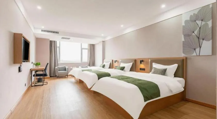 Bed in Green Tree Inn Express Weifang Zhucheng Longyuan Shangcheng