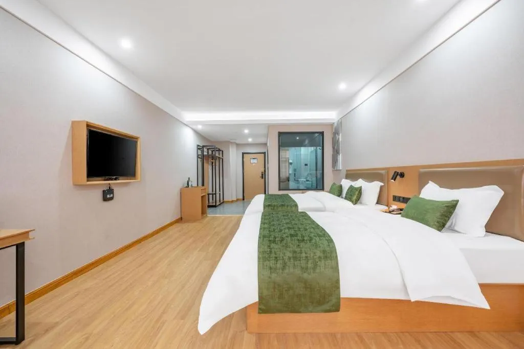 Bed in Green Tree Inn Express Weifang Zhucheng Longyuan Shangcheng