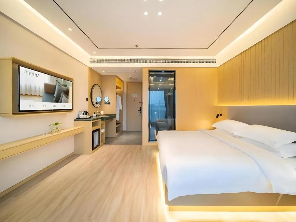 Bed in Deep Sleep Hotel Xuzhou High-Speed Railway Station East Square Oubeisha