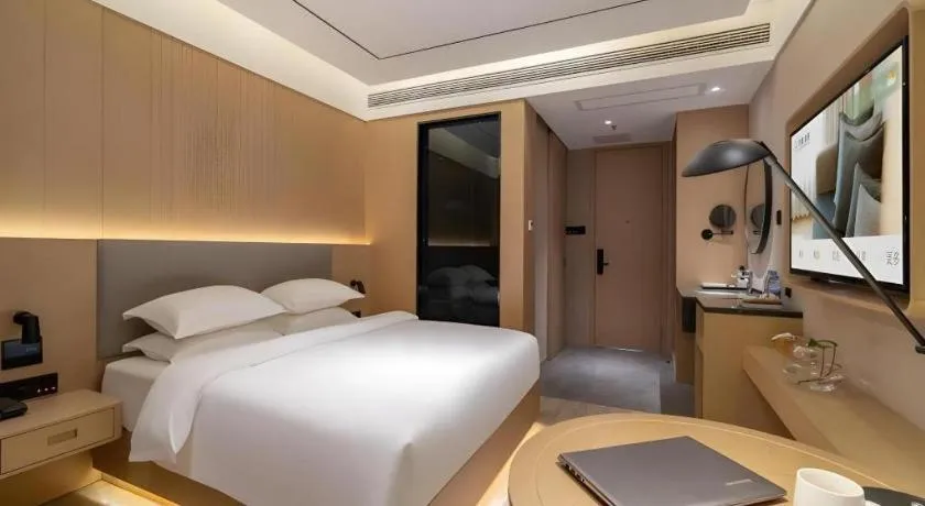 Bed in Deep Sleep Hotel Xuzhou High-Speed Railway Station East Square Oubeisha