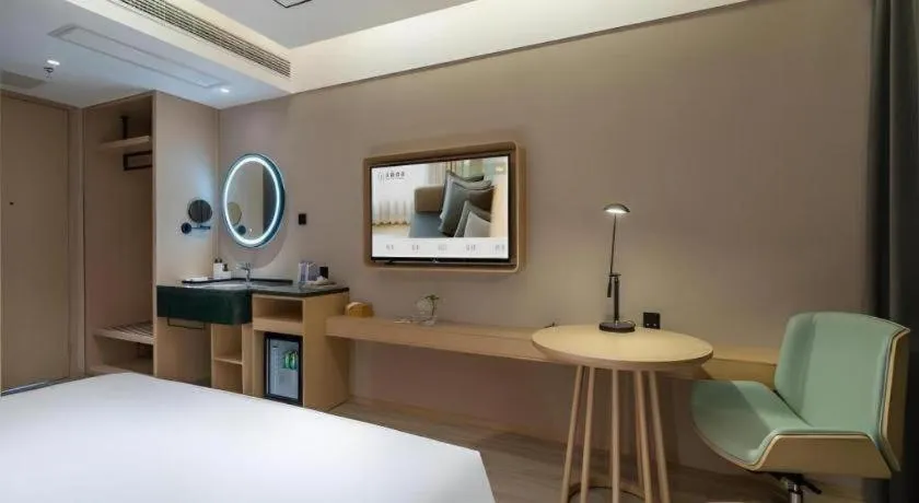 Bed in Deep Sleep Hotel Xuzhou High-Speed Railway Station East Square Oubeisha