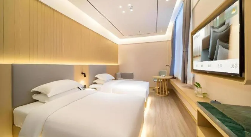 Bed in Deep Sleep Hotel Xuzhou High-Speed Railway Station East Square Oubeisha
