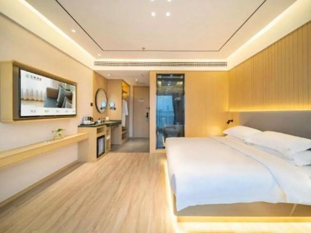 Bed in Deep Sleep Hotel Xuzhou High-Speed Railway Station East Square Oubeisha