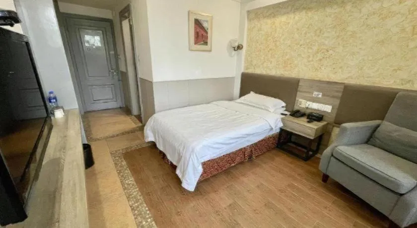 Bed in GreenTree Alliance Hotel Shanghai Baoshan District Meilan Lake Yueluo Road