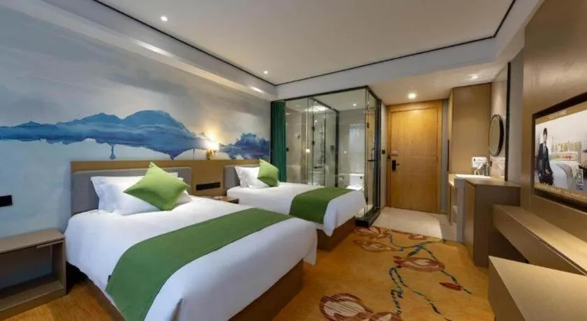 Bed in Shell Hotel Anhui Huaibei Railway Station Huiyuan Road