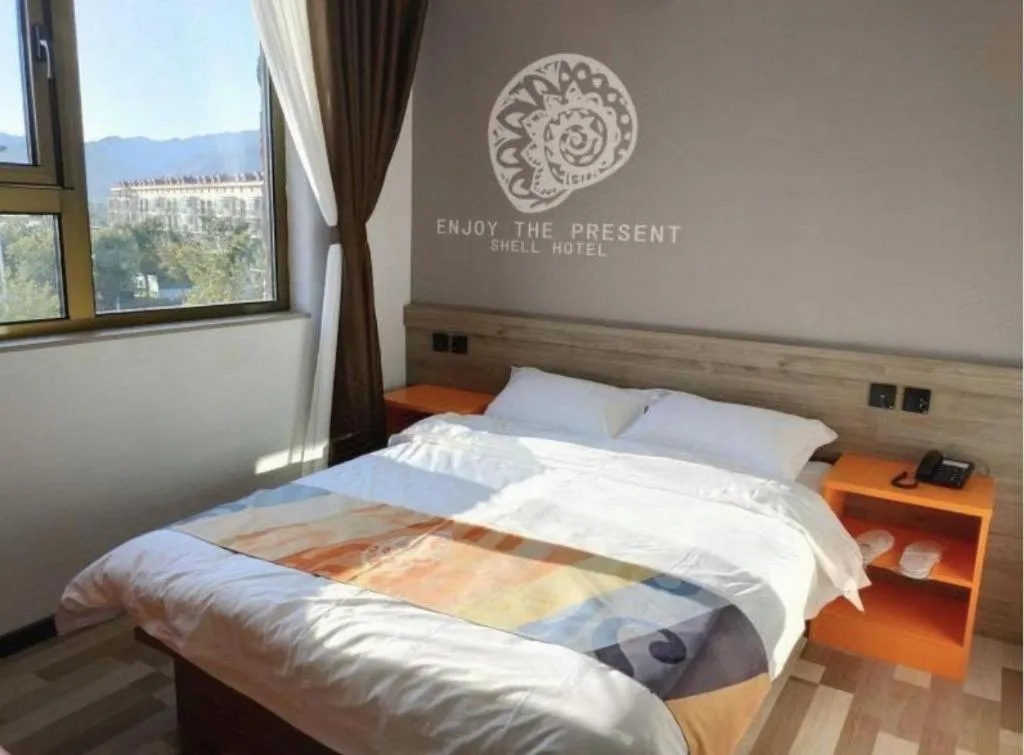 Bed in Shell Hotel Beijing Miyun District Shuiku Yangguang