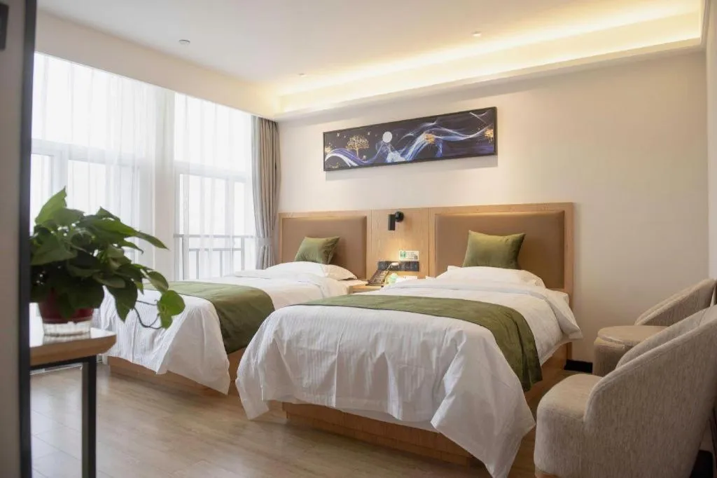 Bed in Green Tree Inn Fuyang Funan County Tianzhu Square
