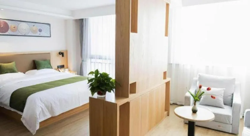 Bed in Green Tree Inn Fuyang Funan County Tianzhu Square