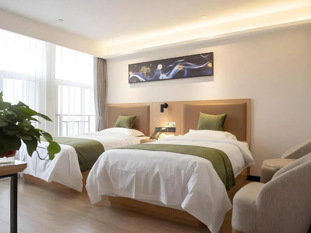 Bed in Green Tree Inn Fuyang Funan County Tianzhu Square