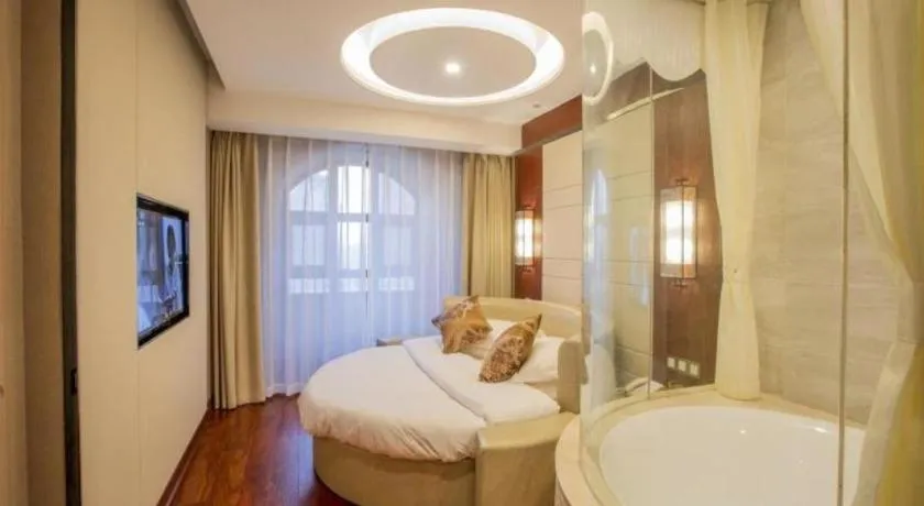 Bed in GreenTree Eastern Hotel Linyi Linshu County Aegean Sea