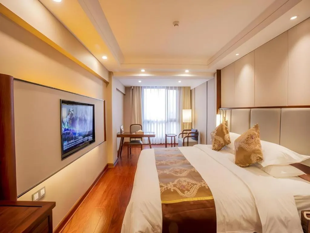 Bed in GreenTree Eastern Hotel Linyi Linshu County Aegean Sea