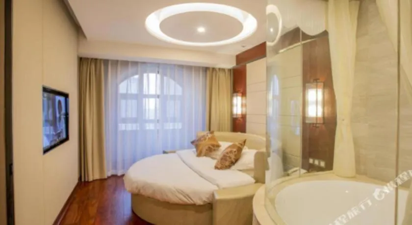 Bed in GreenTree Eastern Hotel Linyi Linshu County Aegean Sea