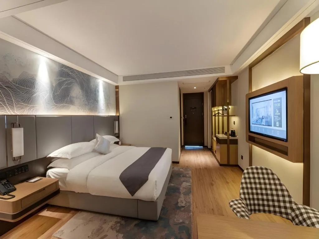 Bed in GreenTree Eastern Hotel Suzhou Dushu Lake Yinshan Lake Guoyuan Road Metro Station