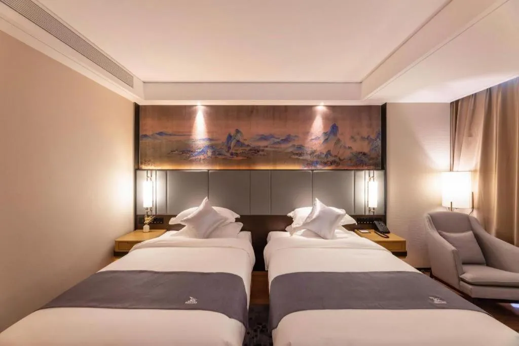 Bed in GreenTree Eastern Hotel Suzhou Dushu Lake Yinshan Lake Guoyuan Road Metro Station