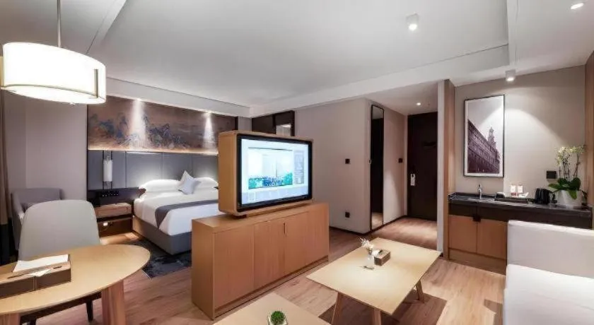 Bed in GreenTree Eastern Hotel Suzhou Dushu Lake Yinshan Lake Guoyuan Road Metro Station