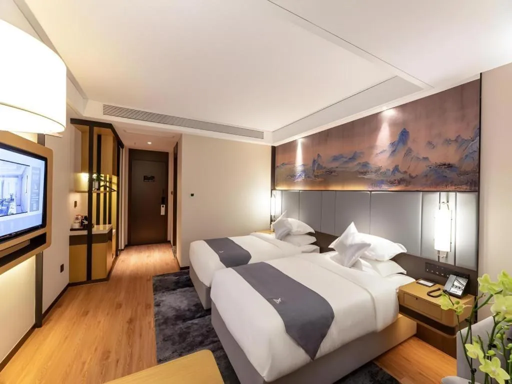 Bed in GreenTree Eastern Hotel Suzhou Dushu Lake Yinshan Lake Guoyuan Road Metro Station