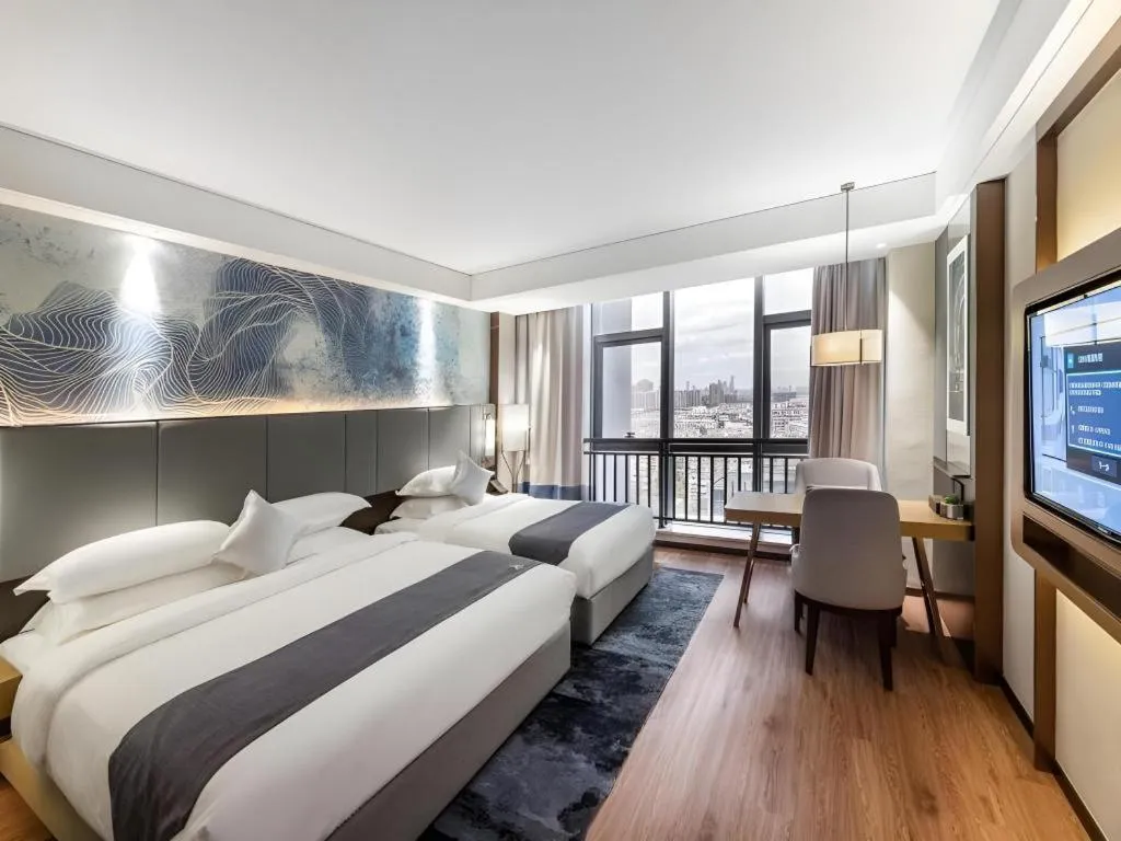 Bed in GreenTree Eastern Hotel Suzhou Dushu Lake Yinshan Lake Guoyuan Road Metro Station