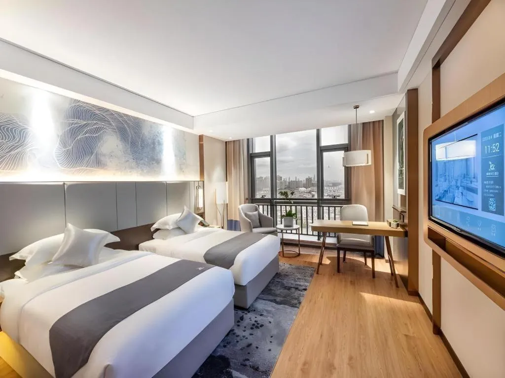 Bed in GreenTree Eastern Hotel Suzhou Dushu Lake Yinshan Lake Guoyuan Road Metro Station