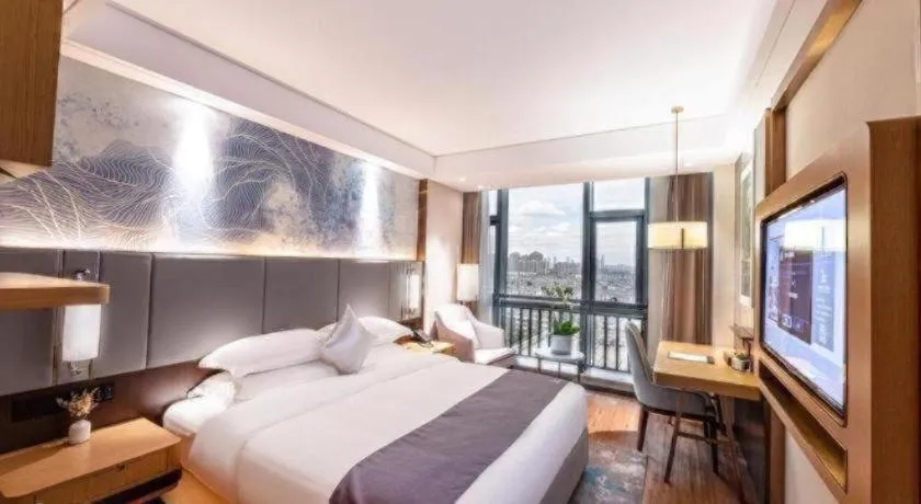 Bed in GreenTree Eastern Hotel Suzhou Dushu Lake Yinshan Lake Guoyuan Road Metro Station