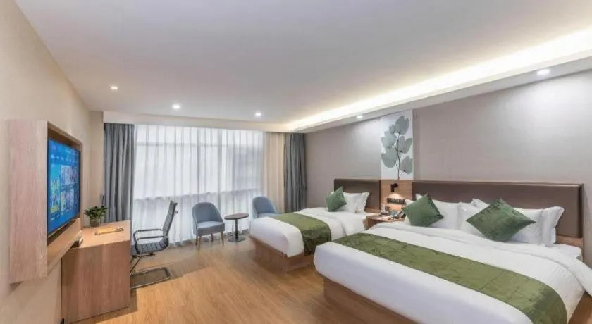 Bed in GreenTree Inn Express Zhangjiagang Hexing Town Shazhou Professional Institue of Technology