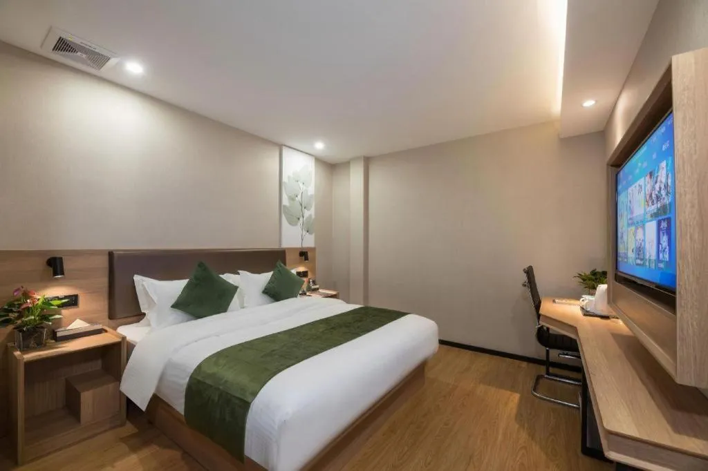 Bed in GreenTree Inn Express Zhangjiagang Hexing Town Shazhou Professional Institue of Technology