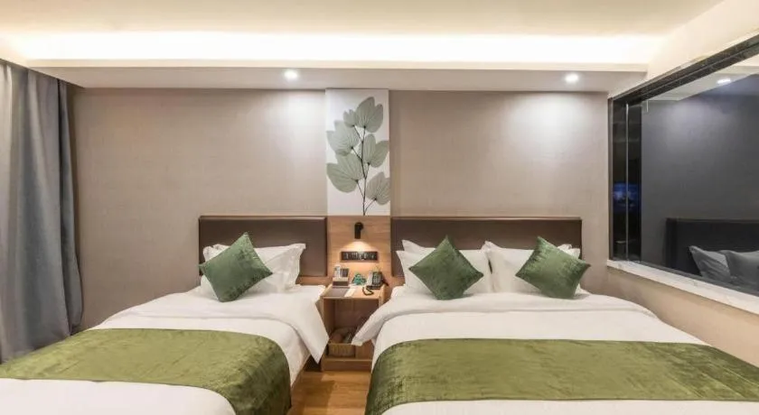 Bed in GreenTree Inn Express Zhangjiagang Hexing Town Shazhou Professional Institue of Technology