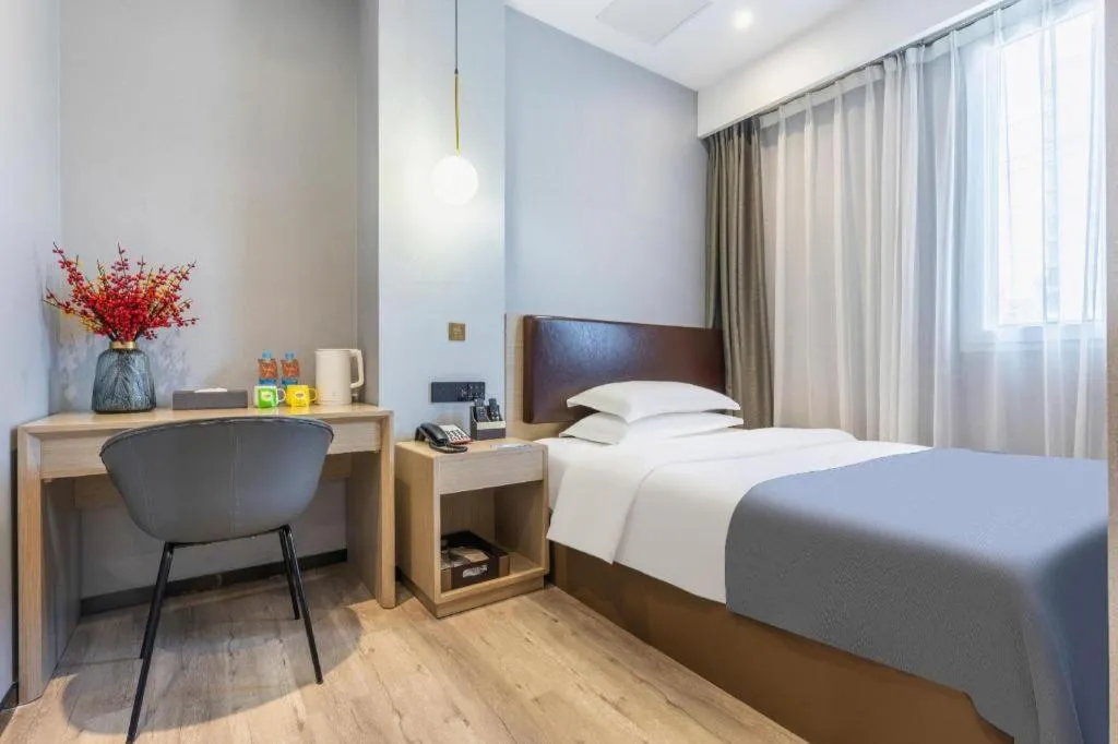 Bed in Gya Hotel Wuxi Hubin Commercial Street Tai Lake Scenic Area