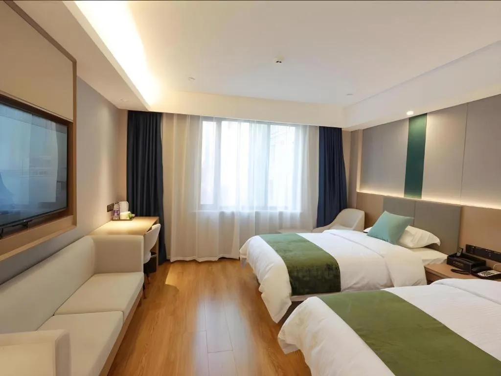 Bed in GreenTree Inn Express Jiangsu Suqian School Yingmadi Road