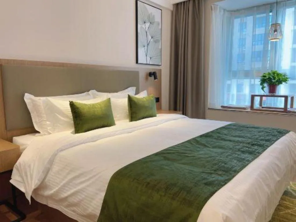 Bed in GreenTree Inn Luoyang Railway Station Wangfujing Wangcheng Park