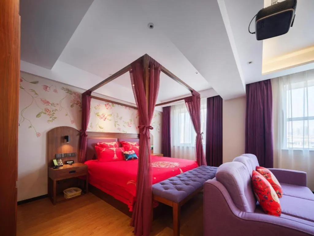 Bed in GreenTree Inn Luoyang Railway Station Wangfujing Wangcheng Park