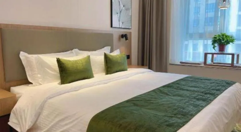 Bed in GreenTree Inn Luoyang Railway Station Wangfujing Wangcheng Park