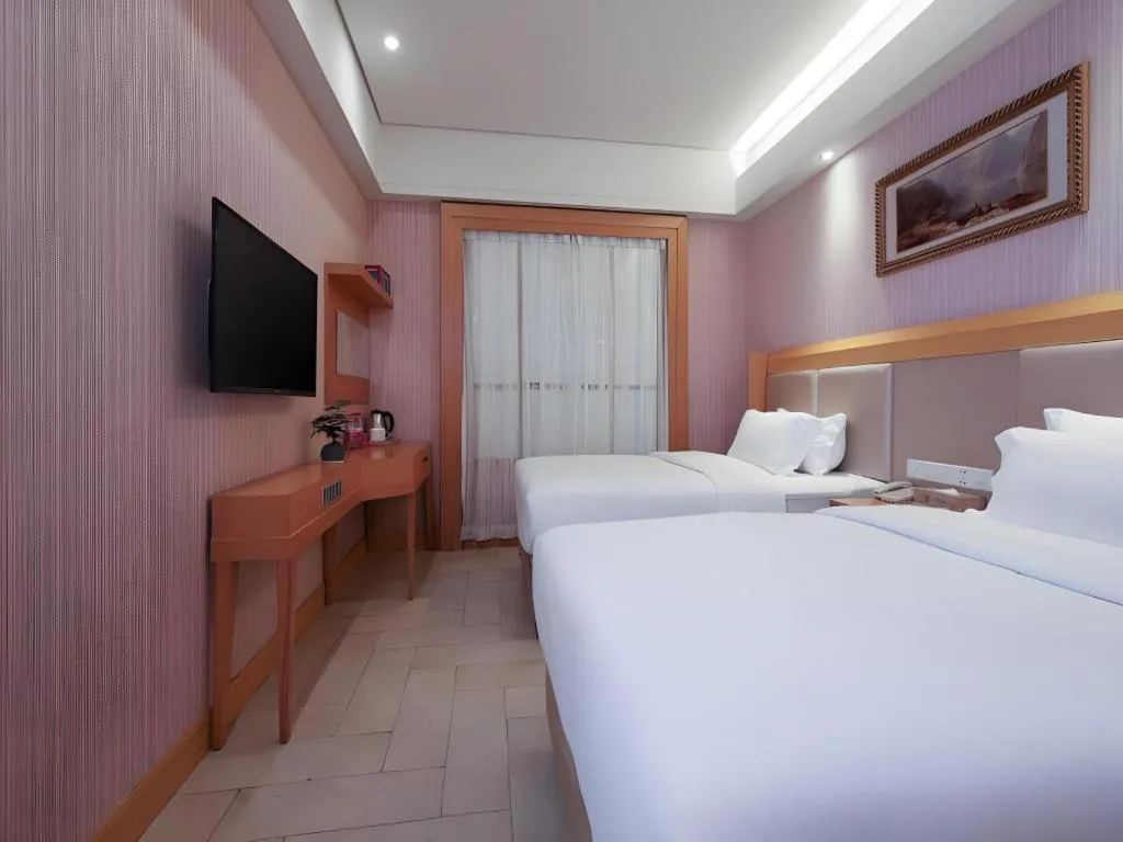 Bed in GreenTree Alliance Hotel Shenzhen Futian District Xiangmi Lake Xiangmei Mountain Metro Station