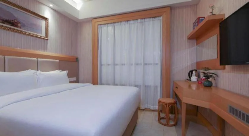 Bed in GreenTree Alliance Hotel Shenzhen Futian District Xiangmi Lake Xiangmei Mountain Metro Station