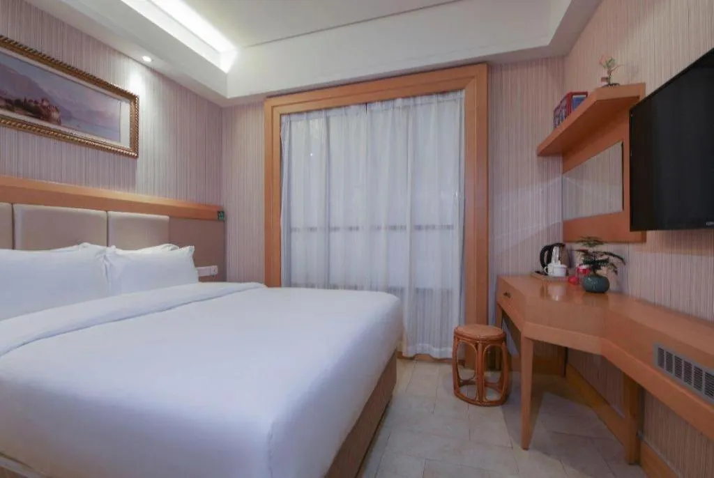 Bed in GreenTree Alliance Hotel Shenzhen Futian District Xiangmi Lake Xiangmei Mountain Metro Station