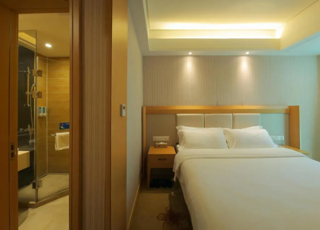 Bed in GreenTree Alliance Hotel Shenzhen Futian District Xiangmi Lake Xiangmei Mountain Metro Station
