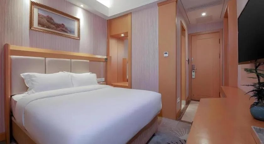 Bed in GreenTree Alliance Hotel Shenzhen Futian District Xiangmi Lake Xiangmei Mountain Metro Station