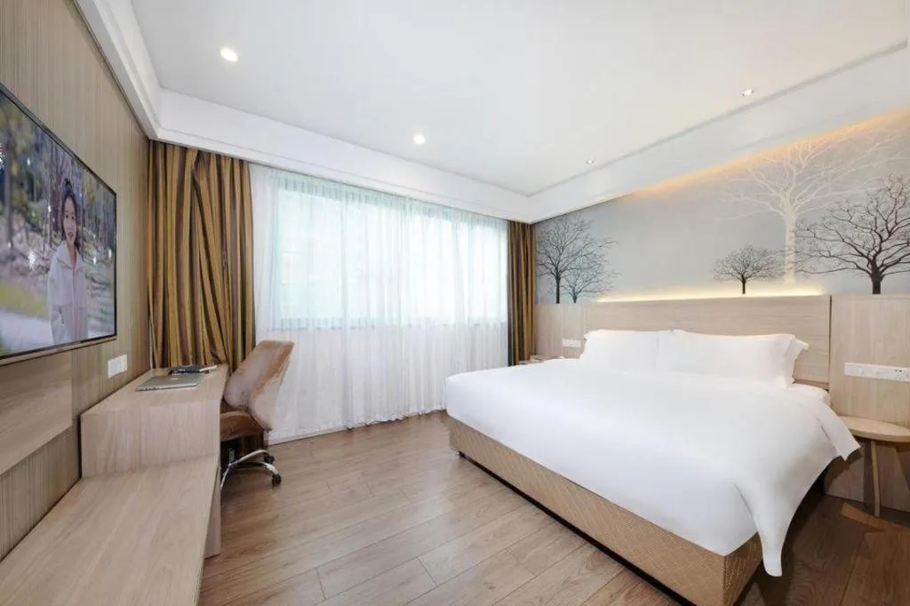 Bed in GreenTree Alliance Hotel Shenzhen Nanshan District Nantou Ancient City Majialong