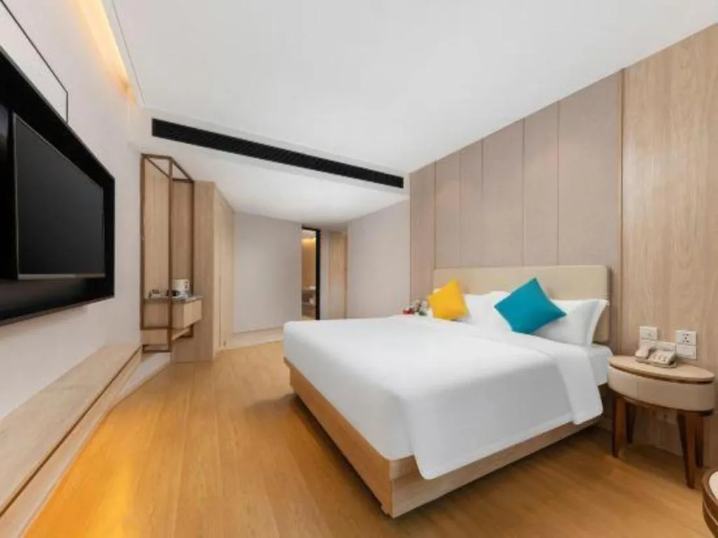 Bed in GreenTree Eastern Hotel Shenzhen Nanshan District Qianhai Free Trade Zone Lilin Metro Station