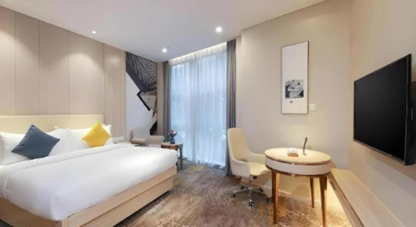 Bed in GreenTree Eastern Hotel Shenzhen Nanshan District Qianhai Free Trade Zone Lilin Metro Station