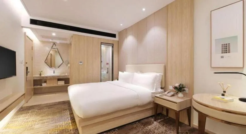 Bed in GreenTree Eastern Hotel Shenzhen Nanshan District Qianhai Free Trade Zone Lilin Metro Station