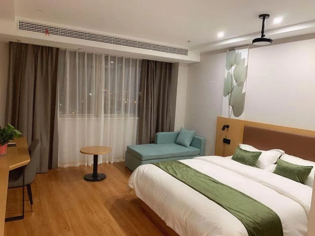 Bed in GreenTree Inn Jiangsu Huai'an Qiangjiangpu District Shuidukou Avenue