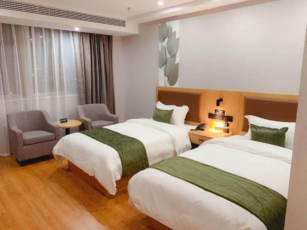 Bed in GreenTree Inn Jiangsu Huai'an Qiangjiangpu District Shuidukou Avenue