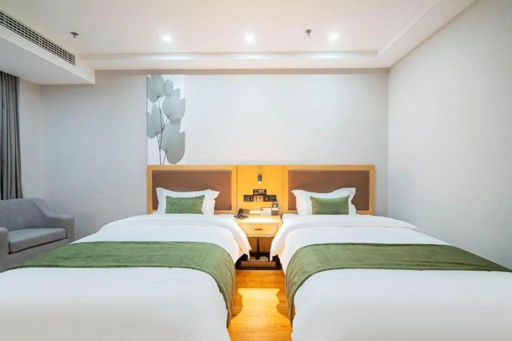 Bed in GreenTree Inn Jiangsu Huai'an Qiangjiangpu District Shuidukou Avenue