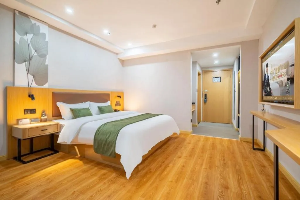 Bed in GreenTree Inn Jiangsu Huai'an Qiangjiangpu District Shuidukou Avenue