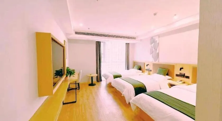 Bed in GreenTree Inn Jiangsu Huai'an Qiangjiangpu District Shuidukou Avenue