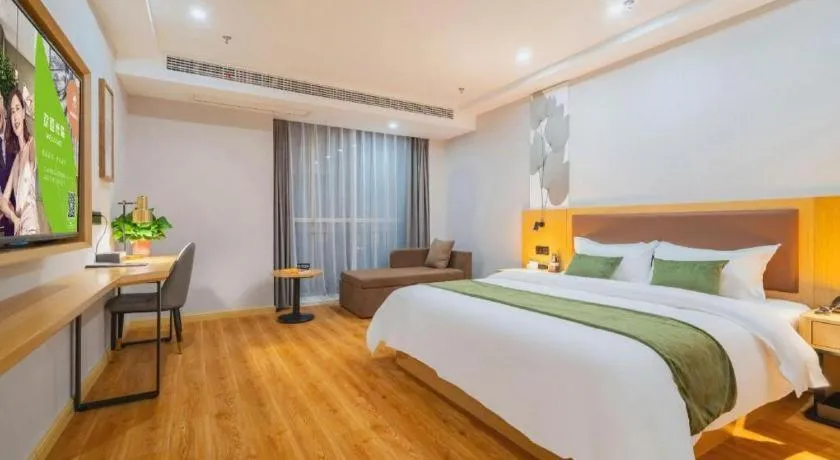Bed in GreenTree Inn Jiangsu Huai'an Qiangjiangpu District Shuidukou Avenue