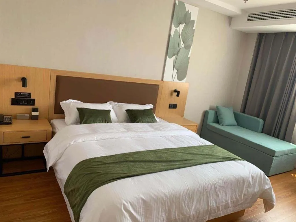 Bed in GreenTree Inn Jiangsu Huai'an Qiangjiangpu District Shuidukou Avenue