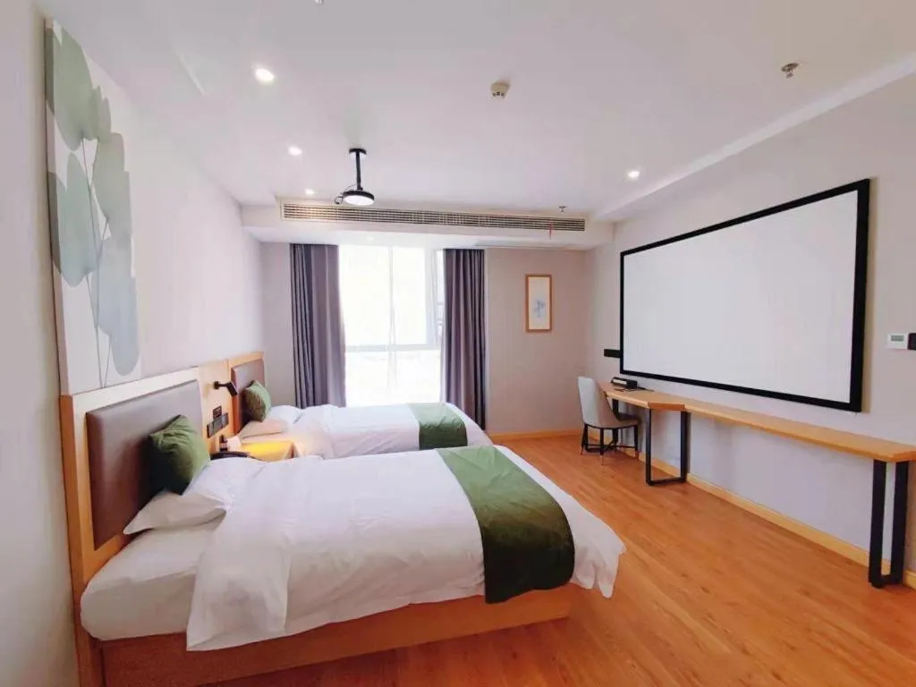 Bed in GreenTree Inn Jiangsu Huai'an Qiangjiangpu District Shuidukou Avenue